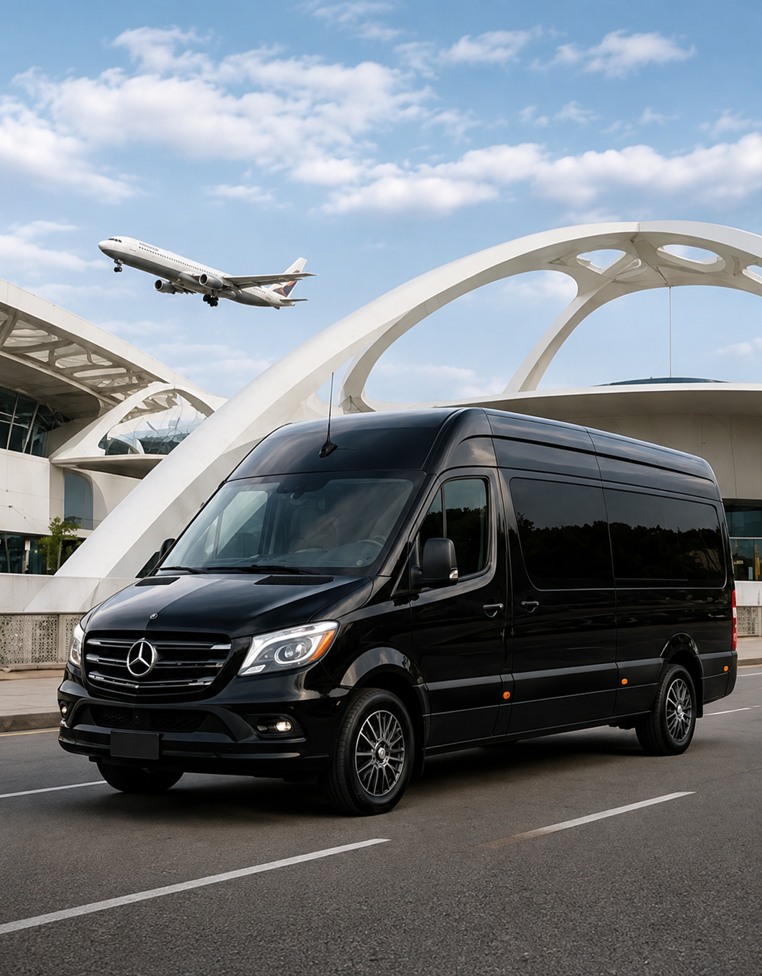 Skyline Sprinter van at airport